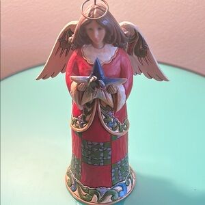 Jim Shore “Heavenly First Noel” heartwood Creek Angel Figurine in Red and Green
